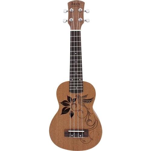 21 Inch Ukulele Sapele Natural Wood Hawaii 4-String Guitar Concert Ukulele for Beginners Children UK2146