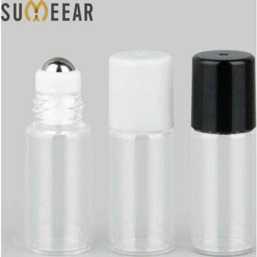 50 Pieces/Lot 3ml Mini Refillable Perfume Bottle Essential Oils Vial Empty Perfume Sample Roller Bottle