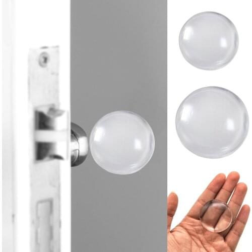 6 Pcs Transparent Door Stoppers Wall Protection Safety Shock Absorber Bumper