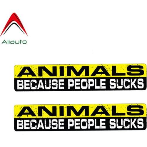 Aliauto 2 X Funny Car Stickers Personality Warning Animals Because People Sucks Accessories PVC Decal for Mercedes,15cm*3cm