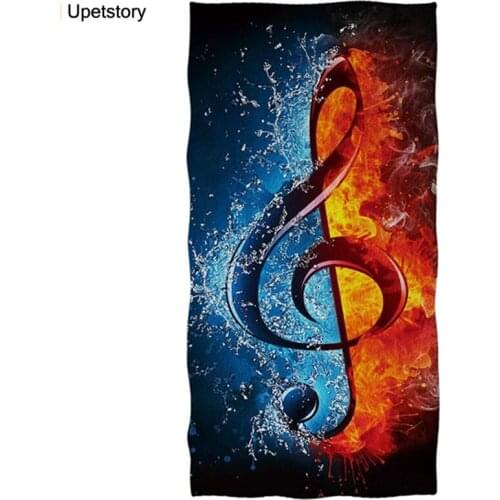 Bath Beach Towel for Adult Cool Music Notes Guia Deasign Quick Dry Hair Face Towel Water Fire Guitar Pool Swimwear Shower Towels