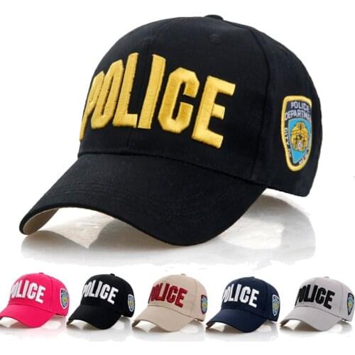 Mens Baseball Caps Popular Police Hats Embroidered Letters Individuality Caps Hip Hop Outdoor Sports Sunscreen Caps