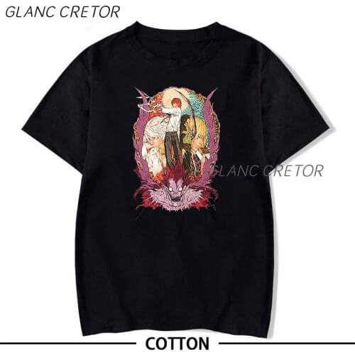 Japanese Anime Death Note T-shirt Men Aesthetic Japan Anime T Shirt Men Cartoon Clothes Summer T-Shirt Harajuku Tops Tee