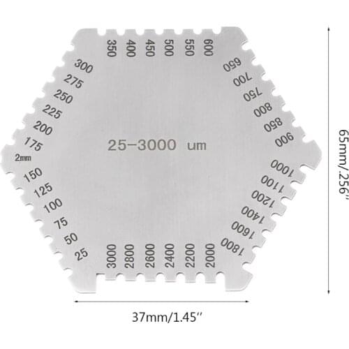 Stainless Steel Hexagonal Wet Film Comb Paint Wet Film Thickness Gauge Comb