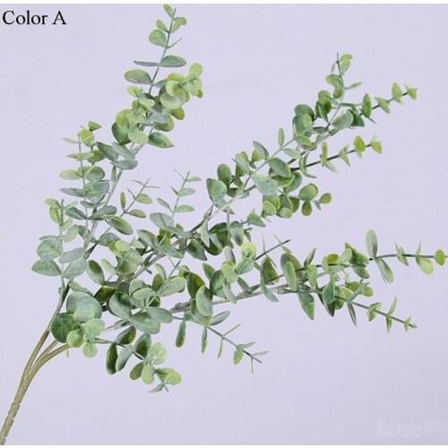 Artificial Plastic Eucalyptus tree branch for Christmas wedding decoration Flower arrangment small leaves plant faux foliage