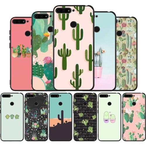 Cactus Soft Silicone black Phone Case For Huawei Honor 8 8X 9 10 20 30 Pro 10 20 lite Mate 10 20 30 PRO 20 lite