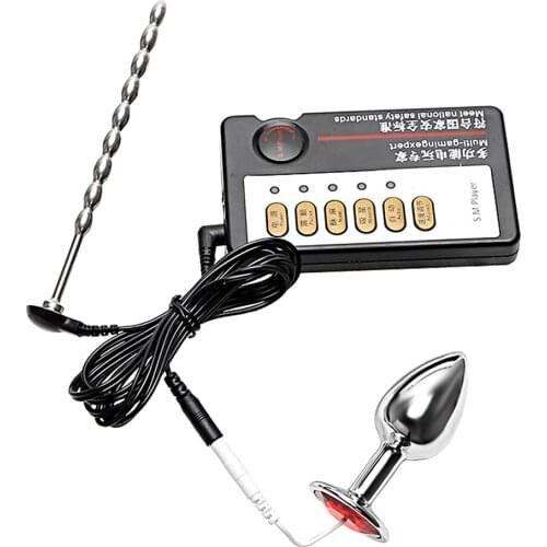 IKOKY Therapy Massager Catheters Sounds Medical Themed Toys Anal Plug Erotic Sex Toys For Men Masturbation Electric Shock Set