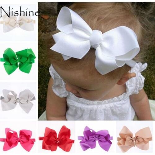 Fashion Girls Big Bow Headband Newborn Bebe Hair Accessories Elastic Ribbon Bow Hair Bands Cute Baby Girls Headbands
