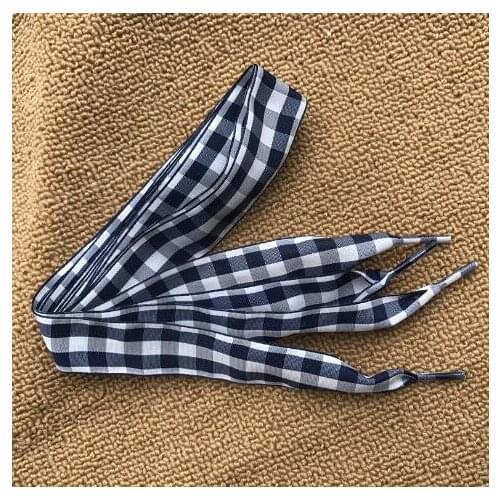 Fashion 120cm/47" Long Flat Big Checkered Ribbon Shoelaces British Style Plaid Shoe Laces 2.5cm Wide Shoelace