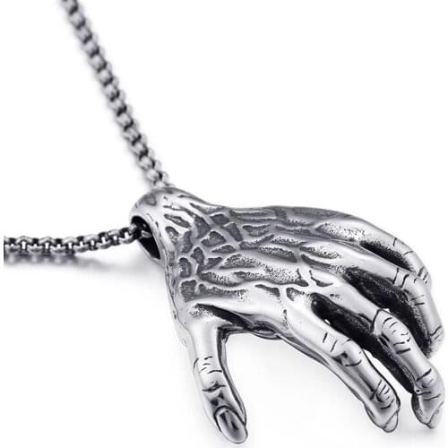 Titanium steel domineering personality mens ghost hand pendant casting Nightclub fashion imitation hand jewelry