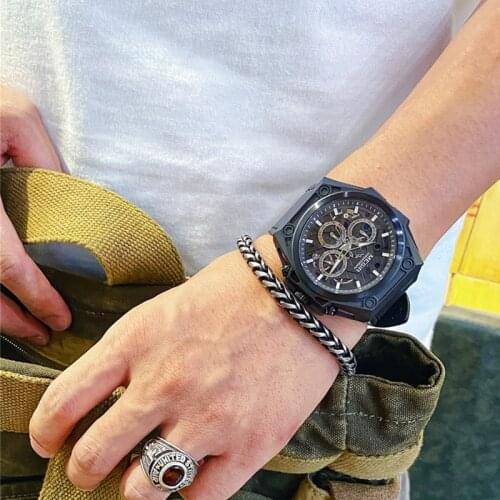 Genuine Top Brand MEGIR Mens Sports Quartz Wrist Watch Stainless-Steel Business Men Watches Chronograph Waterproof Male Clock