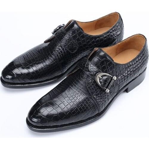 Hujingsha crocodile leather men shoes menshoes Korean version Mens dress shoes leather shoes