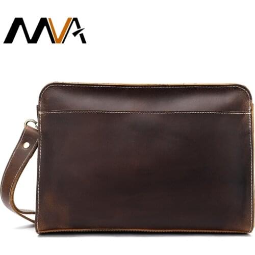 MVA Mens Clutch Bag For Men Genuine Leather Men Clutch Wallet Hand Long Wallets Man With Zipper Vintage Wallets For Phone 2753