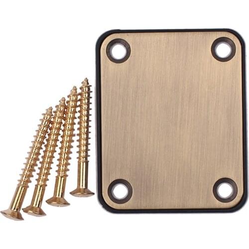 Electric Guitar Neck Plate&4 Screws For Strat Tele Style Electric Bass Guitar