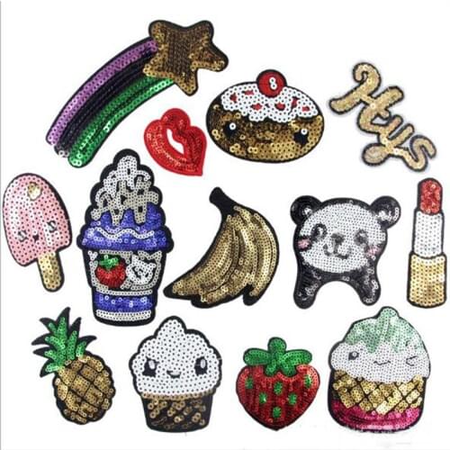 Wholesale 40pcs DIY Sequined Sewing On Patch Iron-On Patch Stickers For Clothes Sewing Fabric Applique Supplies YO08