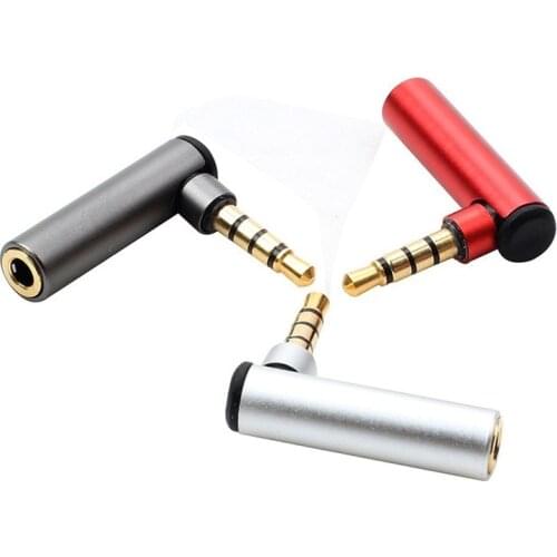 90 Degree Elbow 3.5mm Right Angle Male To Female Adapter 4 L-shaped Headphone Audio Adapter 3.5 Male To Female