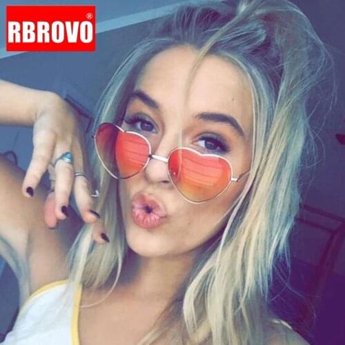 RBROVO 2021 New Vintage Heart Sunglasses Women Brand Designer Candy Color Gradient Sun Glasses Outdoor Goggles Oculos De Sol