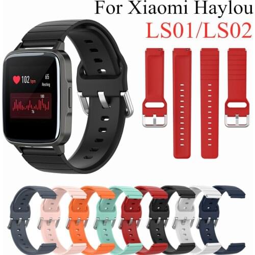 Watch Strap For Xiaomi Haylou LS01 LS02 Watch Band Silicone Replacement Wristband Sport Bracelet For Haylou LS02 LS01 Band