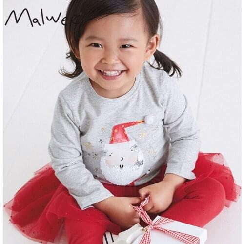 Autumn Winter New Childrens T-shirt Cotton Single Female Baby Autumn Christmas Clothes Kids Long-sleeved Bottoming T Shirt 2-8Y