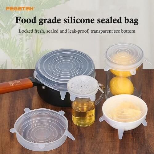 Silicone Cover Stretch Lids Reusable Airtight Food Wrap Covers Keeping Fresh Seal Bowl Stretchy Wrap Cover Kitchen Accessories