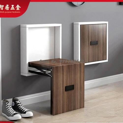 Wall-mounted shoe changing stool, household wall-mounted folding stool, porch door, space-saving shoe cabinet, multifunctional s