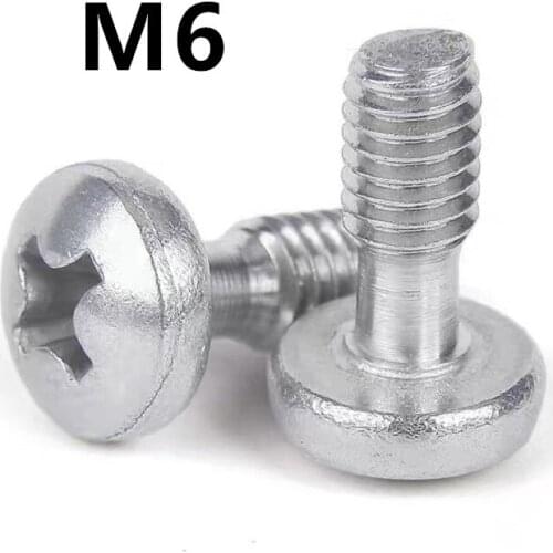 20PCS M6x16/20/25/30/35/40mm 304 stainless steel pan head cross anti-drop screw GB818 round head anti-drop screw
