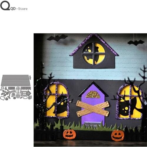 Halloween House Cutting Dies Stamps Dies Scrapbooking Mold Cut Childrens Handmade Tools DIY Craft Decoration Metal Cutting Dies