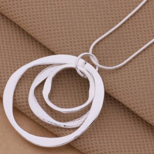 XL-AN200 Hot Shinning Personality Necklaces For Women Silver 925 Jewelry Fashion Jewelry Pendant Article 3 The Circular Strip