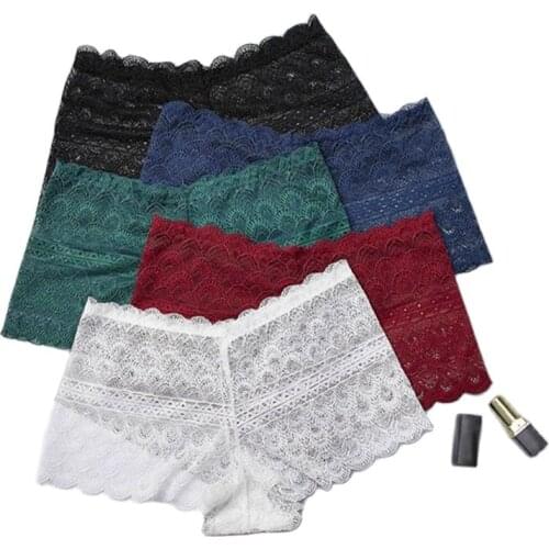 Women Lace Panties Large Sizes Sexy Seamless Safety Shorts Period Panties Tight Soft Lace Shorts Women Underwear Lingerie Tights