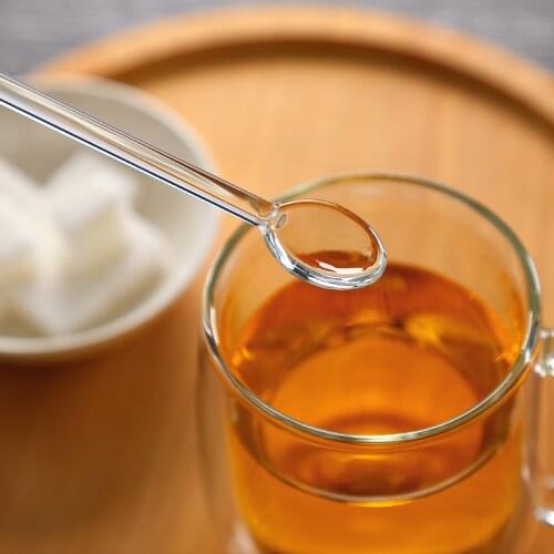 1Pcs Transparent Glass Coffee Spoon Glazen Lepels Coffee Honey Scoop Dessert Coffee Kitchen Accessories Tea Korean Soup Spoon