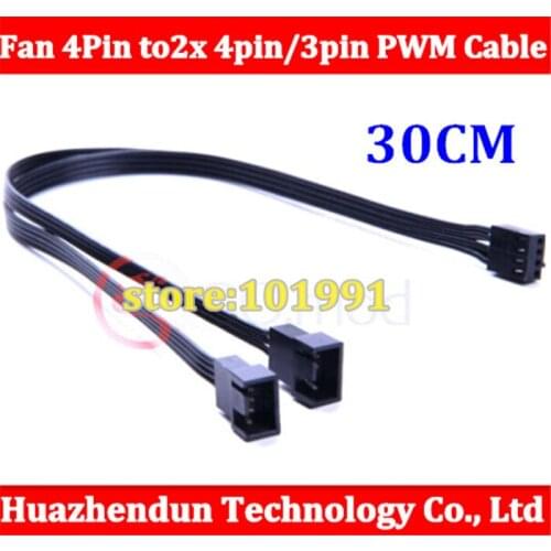 10pcs New High Quality PC Cooling Fan 4 Pin to 2x 4pin/3pin PWM Convert Connector Extension Cable Black