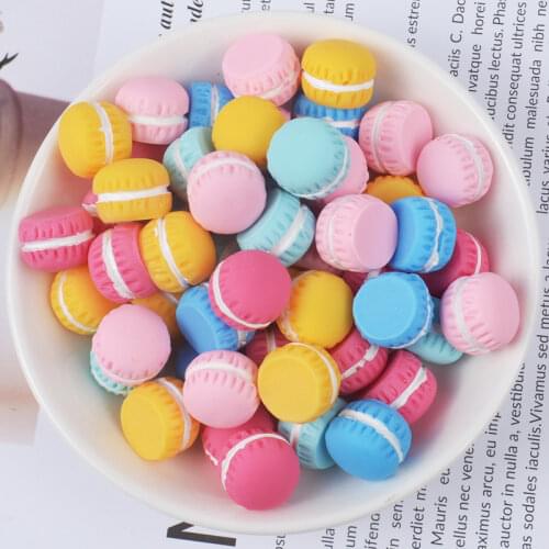 10PCS Slime Charms Simulation Macaron Resin Plasticine Slime Accessories Beads Making Supplies For Kids DIY Scrapbooking Crafts