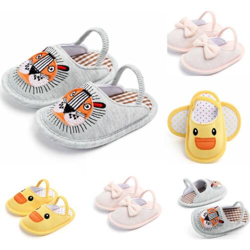 2019 New Infant Baby Boy Girl kids Soft Sole Cotton Slipper Shoes Cartoon Print Causal Shoes