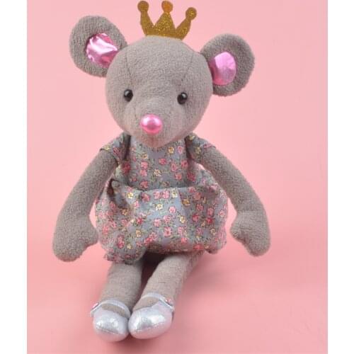 35cm Crown Mouse Plush Toy for Cute Baby/ Kids Gift, Flower Skrit Plush Stuffed Doll Free Shipping
