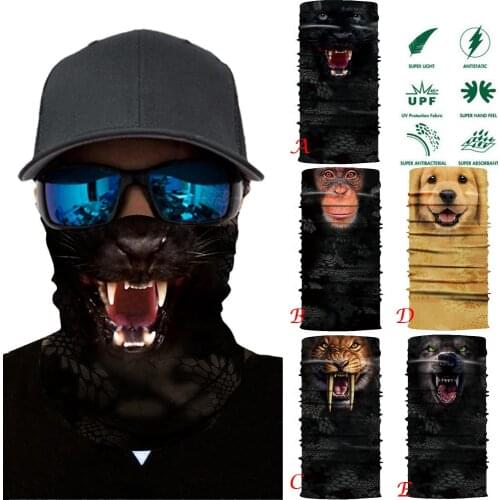 3D Print Magic Neck Gaiter Head Scarves Ear Cover Face Shield Tube Scarf Bandana Motorcycle Bicycle Breathable Face Guard Scarf