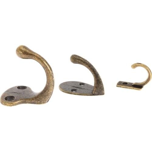 5pcs Wall Hook Mini Hangers Decorative Furniture Wood Board Mounted Robe Hooks with Screws