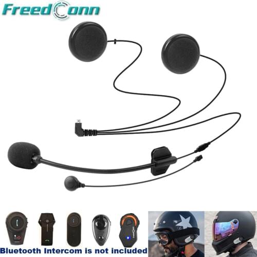 Freedconn Motorcycle Intercom Accessories Soft & Hard Earphone Mic for TCOM-SC FDC-01VB COLO T-MAX T-REX Full/Open Face Helmet