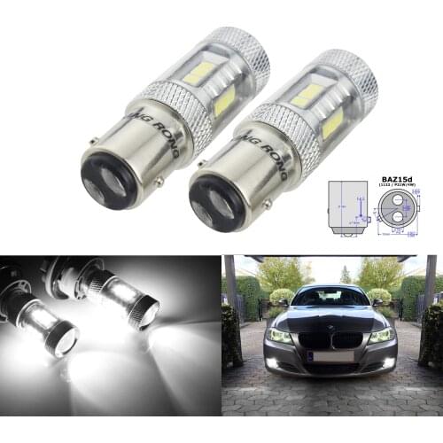 ANGRONG 2pcs 566 P21/4W BAZ15d 1122 15W LED Turn Signal Tail Reverse Stop Brake Light Bulbs Side Indicator
