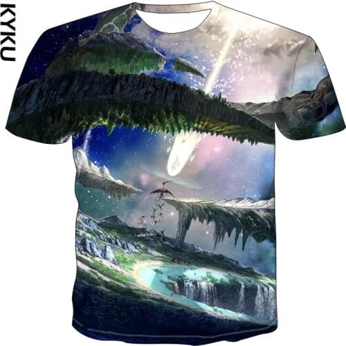 Natural starry sky graphic T-shirt summer casual mens T-shirt 3D fashion tops O-neck shirt boy clothing plus size streetwear