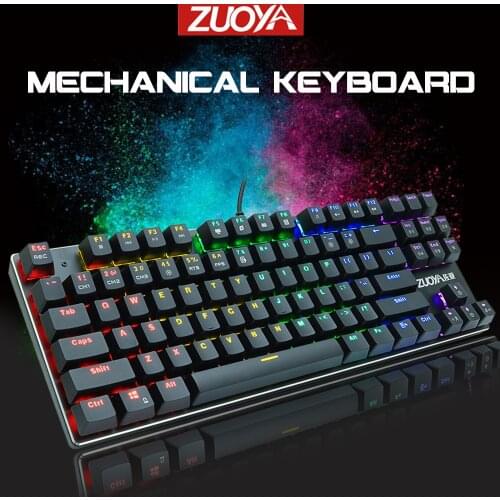 Anti-ghosting Gaming Mechanical Keyboard 87 Blue Red Switch RGB Backlit USB Game Wired Keyboard For Laptop PC Russian US