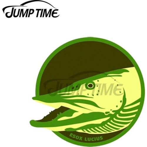 JumpTime 13 x 11.8cm For Pike Fishing Scratch-Proof Car Stickers Car Accessories Decal Funny Motorcycle For JDM SUV RV