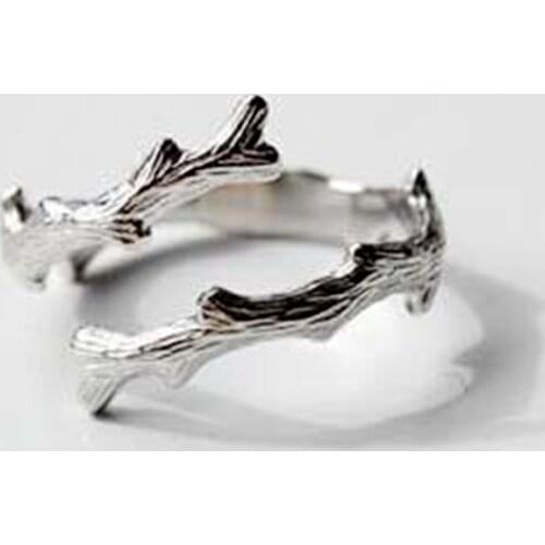 Kinitial Newest Branch Rings Silver Color Jewelry Tree Shaped Ring Fashion Geometric Ring Design for Women Finger Wrap Bijoux