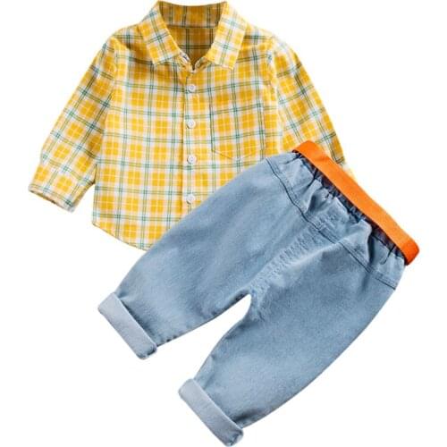 Baby Boys Clothes Set Children Autumn Cartoon T-shirt and pants trousers with belt 2pcs Kids Boy Clothes Sets4