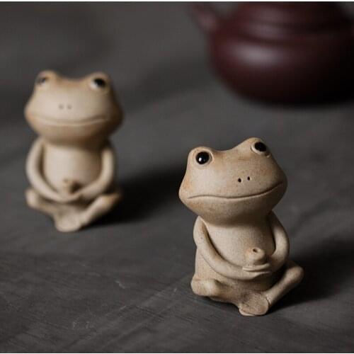 Handmade Tea Pet Small Incense Burner Household Incense Holder Creative Ceramic Ornaments Fnimal Frog room Table Decorations