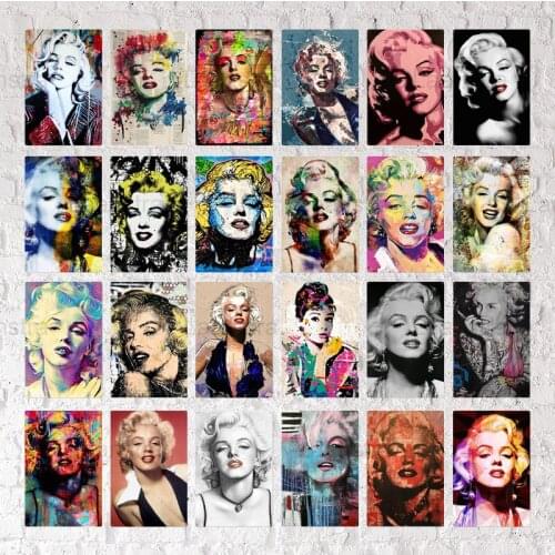 Metal Tin Sign Movie Star Marilyn Monroe & Hepburn Movie Poster Famous Female Decor For Cafe Camera Pub Club Bar Iron Plaque