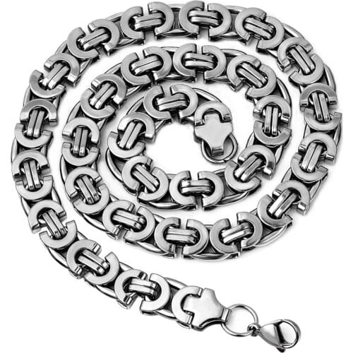 Monla Mens Stainless Steel Byzantine Chains Necklaces Jewellery Hip Hop,Rock,Gift, 2015 accessories Wholesale