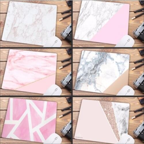 MRGBEST Big Promotion Russia White Pink Gold Marble Gaming Office Mice Rubber Mouse Pad PC Computer Mat Size for 180x220x2mm S