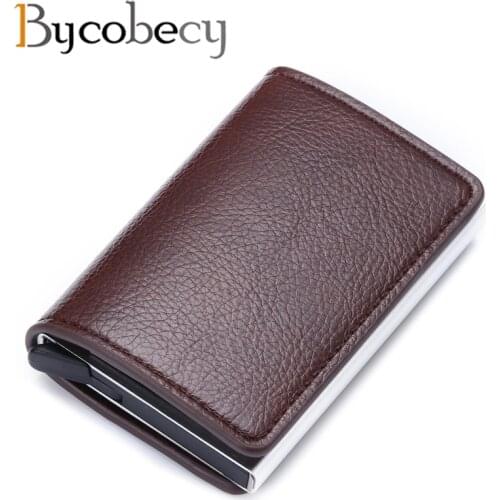 Bycobecy Slim Wallet for Men Automatic Pop Up Credit Card Holder Men Aluminum Alloy Business ID Card Holders Fashion card holder