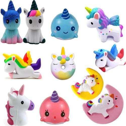 Squishy Kawaii Unicorn Pegasus Soft Slow Rising Stretchy Squeeze Kid Toys Relieve Stress Bauble Childrens Day Gifts Dropship