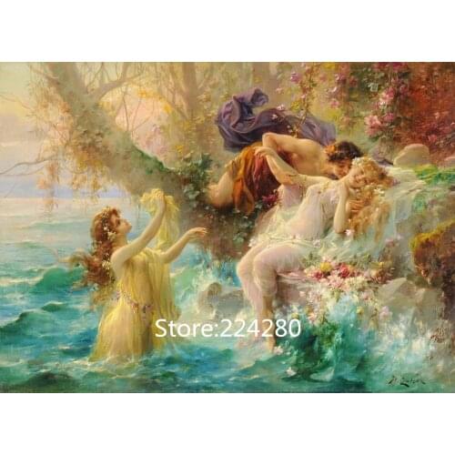 Needlework,DIY 14CT canvas Cross stitch,Set For Embroidery kits,people in the water patterns Counted Cross-Stitching Craft